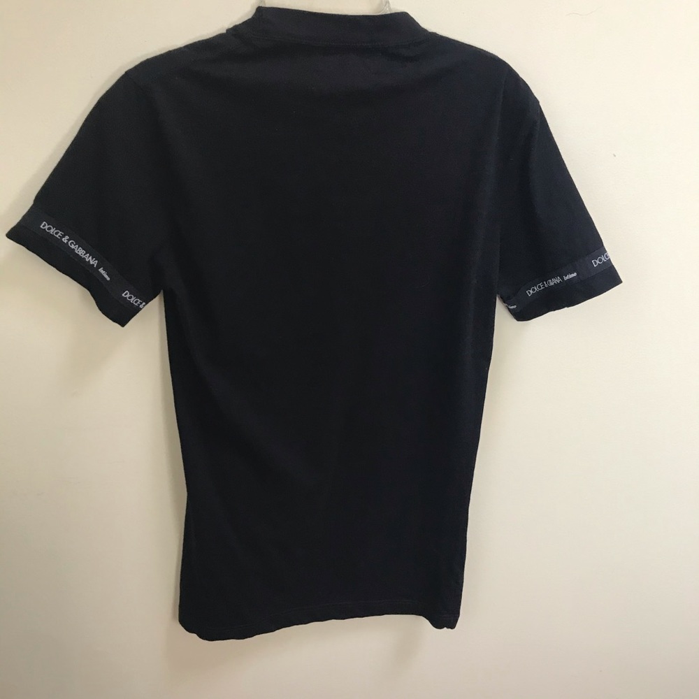 Dolce & Gabbana D&G Logo Vintage 90s L Top T Shirt Stretch Long Tunic Black Goth - Picture 6 of 16